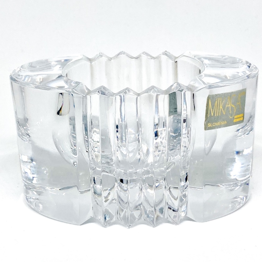 CLEARANCE Vtg Heavy Crystal Chunky Ashtray Art Glass/Trinket MIKASA Slovenia